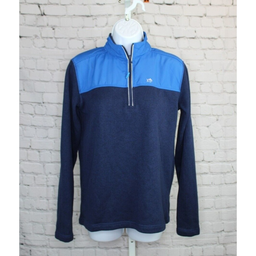 SOUTHERN TIDE Sweatshirt Mens XL 1/4 Zip Pullover Stretch Outdoor Fishing Blue